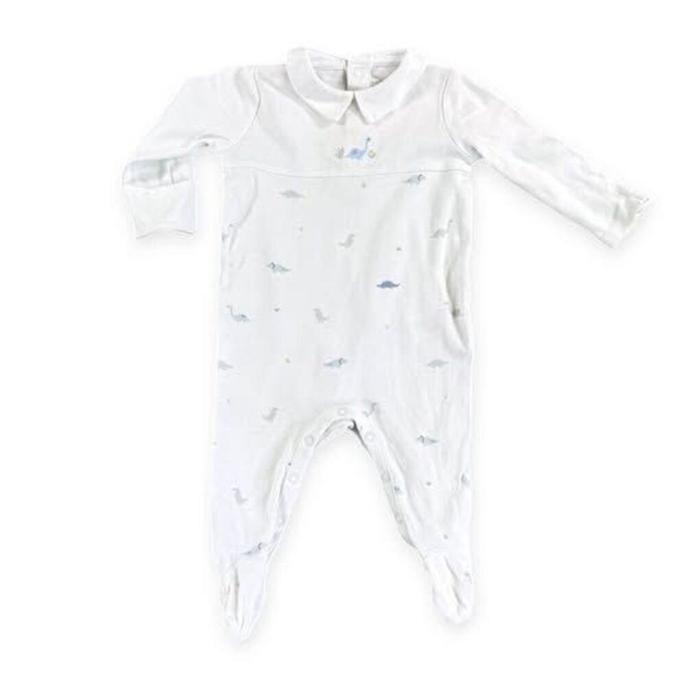 The Little White Company London Baby Dinosaur Footie Pajamas | 3-6 Months - Picture 4 of 5
